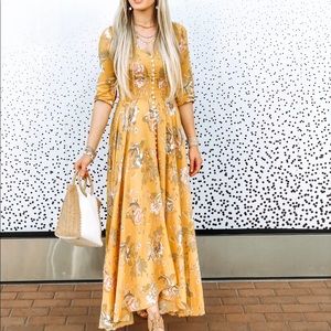 Yellow Floral Maxi Dress